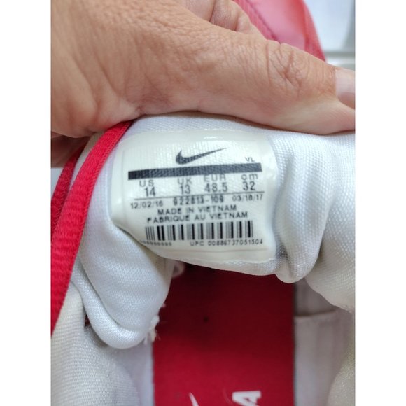 Nike Alpha Menace Pro Mid Black White Red Football Cleats Size 14 - Picture 8 of 8